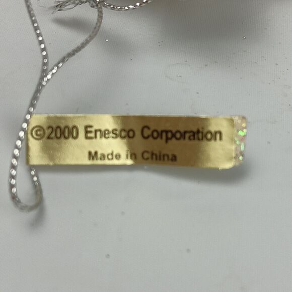 Enesco Standing Glitter Sheep Ornament Blown Glass Silver Sparkle Festive - Picture 5 of 5